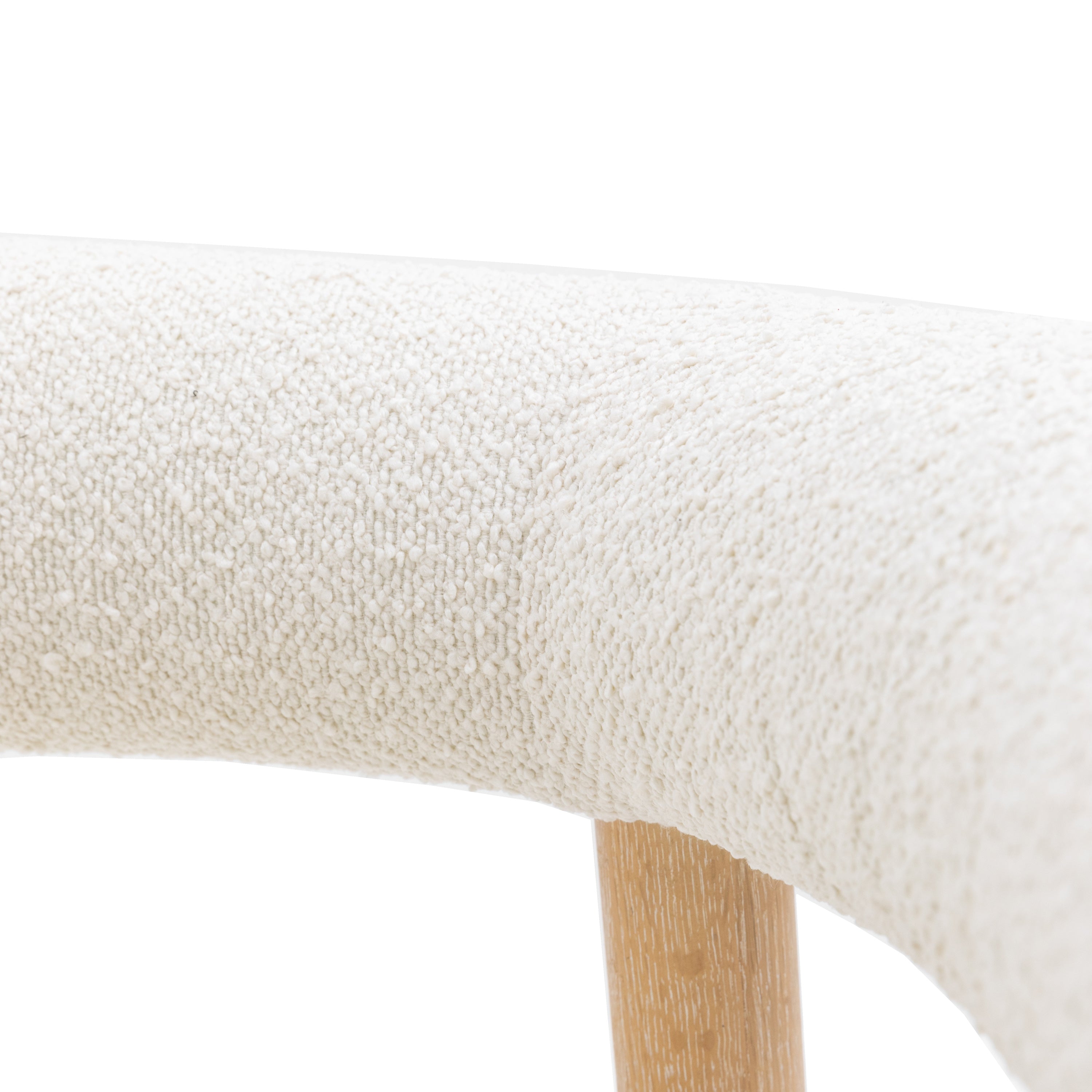 Cammoro Curved White Boucle Sofa